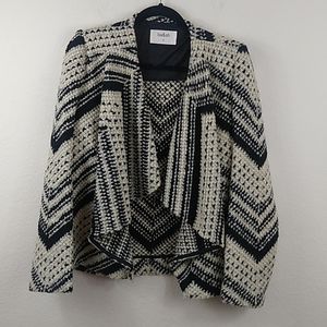 ba&sh Black / White Open Front Cardigan Sz 2